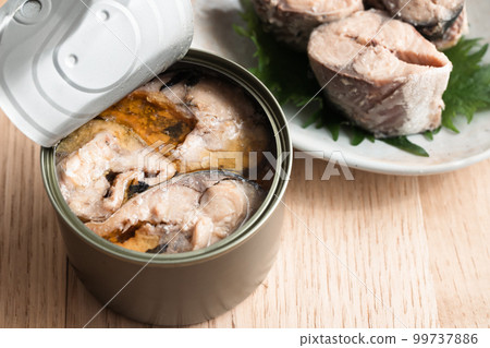 Canned mackerel Stock photo of canned mackerel 99737886