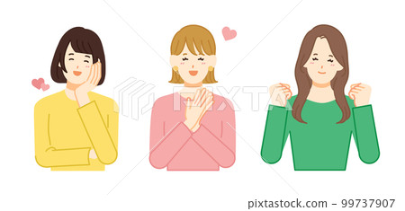 happy woman set 99737907