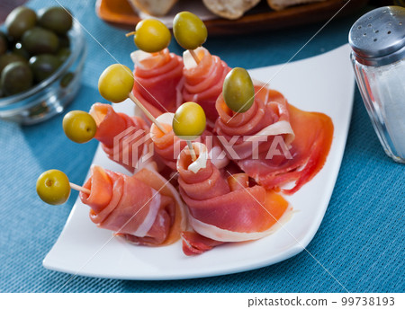 Traditional Spanish dish jamon Traditional Spanish dish jamon 99738193