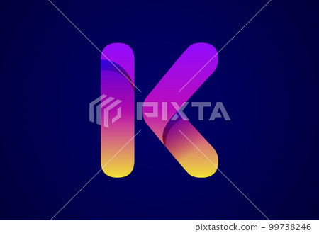 Abstract origami letter K logo design template. Flat style application icon. Vector illustration Abstract origami letter K logo design template. Flat style application icon. Vector illustration 99738246