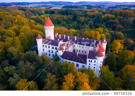 Top view of medieval castle Konopiste Castle. Top view of medieval castle Konopiste Castle. 99738328