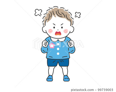 Illustration of an Angry Kindergarten Boy 99739003
