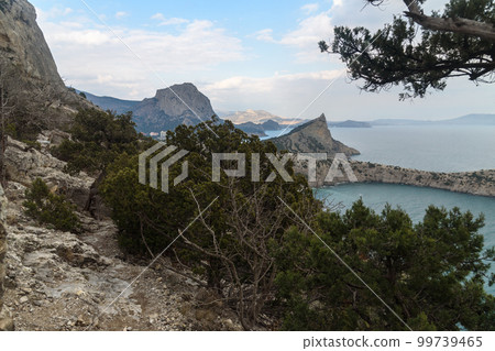 Top view of Cape Kapchik, Blue Bay and Mount Koba-Kaya. Crimea Top view of Cape Kapchik, Blue Bay and Mount Koba-Kaya. Crimea 99739465