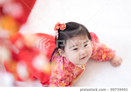 New Year's holiday baby in a kimono 99739491
