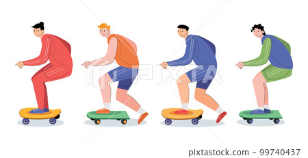 character people with skateboard vector illustration character people with skateboard vector illustration 99740437