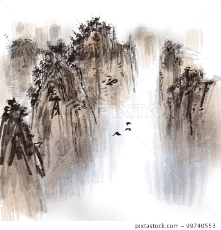 東方畫、風景畫、水墨畫、韓國、日本、中國、風景、水彩、水墨插畫、經典、絕美景色 99740553