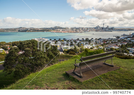 Empty chair on the top of Mount Victoria in Devonport suburb of Auckland, New Zealand. Empty chair on the top of Mount Victoria in Devonport suburb of Auckland, New Zealand. 99740774