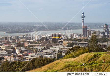 Auckland cityscape the largest cities in North Island, New Zealand. View from the top of Mount Eden. Auckland cityscape the largest cities in North Island, New Zealand. View from the top of Mount Eden. 99740775