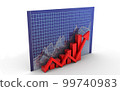 3d rendered Business graph and chart on a white background 99740983