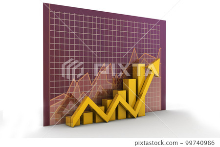 3d rendered Business graph and chart on a white background 3d rendered Business graph and chart on a white background 99740986
