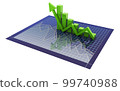 3d rendered Business graph and chart on a white background 99740988