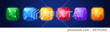 Gem icon set for match 3 game diamond and jewel. 99741003