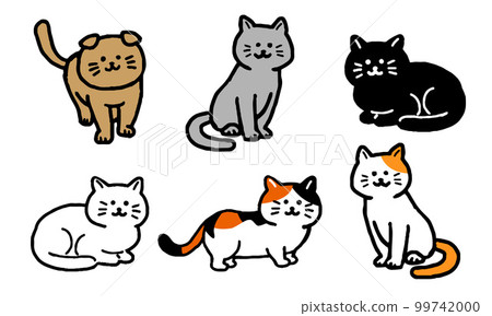 Cat illustration set (handwritten) Cat illustration set (handwritten) 99742000
