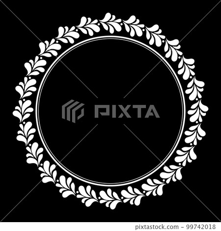 Decorative frame Elegant vector element for design in Eastern style, place for text. Floral black and white border. Lace illustration for invitations and greeting cards 99742018