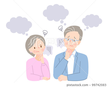 表情苦惱的高級男女插圖素材 表情苦惱的高級男女插圖素材 99742083