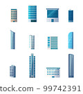 Buildings set city with isolated background. Modern office element vector illustration.Estate flat design 99742391