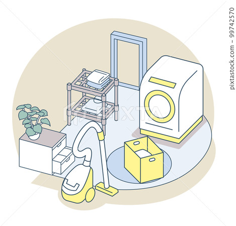 dressing room at home. Put away home appliances such as vacuum cleaners and washing machines dressing room at home. Put away home appliances such as vacuum cleaners and washing machines 99742570