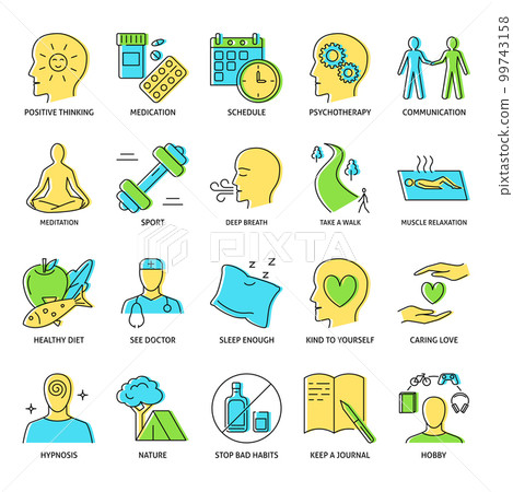 Healthy lifestyle and wellness icon set 99743158