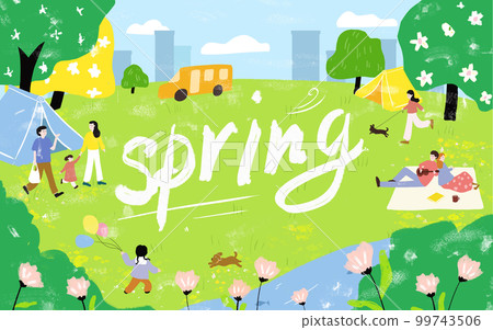 hand drawn cartoon spring illustration 99743506