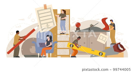 Furniture Production Flat Composition 99744005