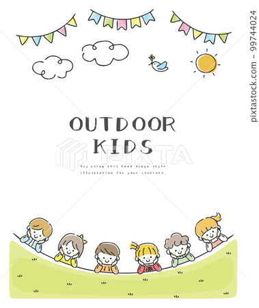 Background of children with chin sticks 99744024