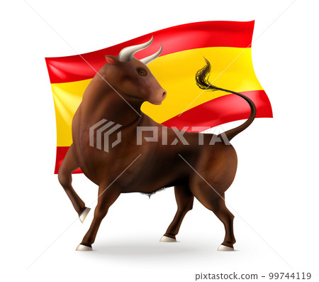 Spain Bull Realistic Composition 99744119