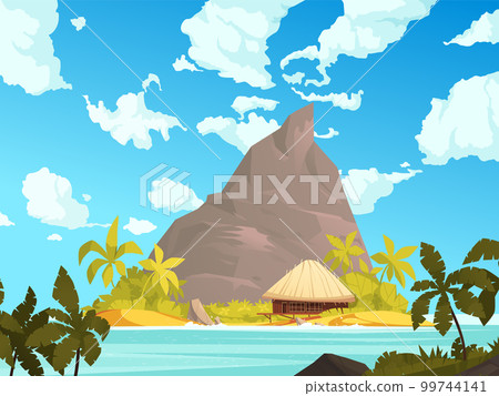 Tropical Island Cartoon 99744141