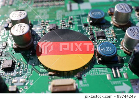 German semiconductor image, printed circuit board national flag 99744249