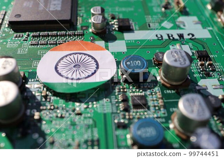 Indian semiconductor image, printed circuit board national flag 99744451
