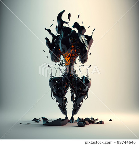 Abstract image of human fears, in the form of a 3D sculpture Abstract image of human fears, in the form of a 3D sculpture 99744646