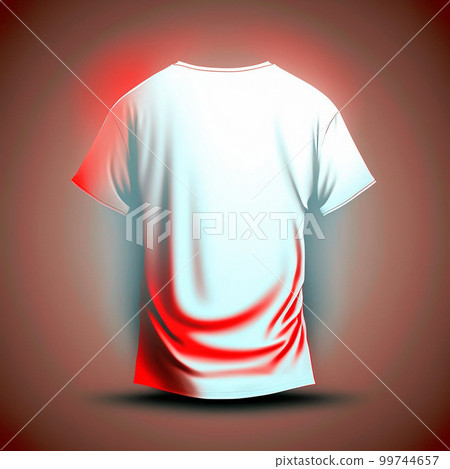 voluminous white T-shirt, oversized, on a light background, red backlight voluminous white T-shirt, oversized, on a light background, red backlight 99744657