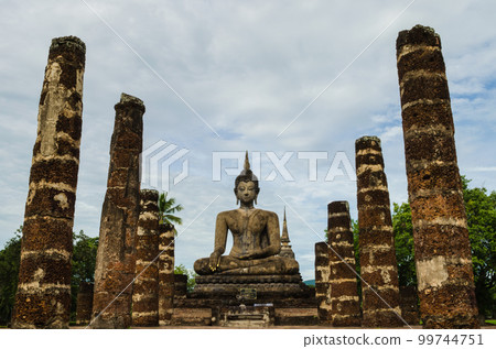 column with budda image 99744751