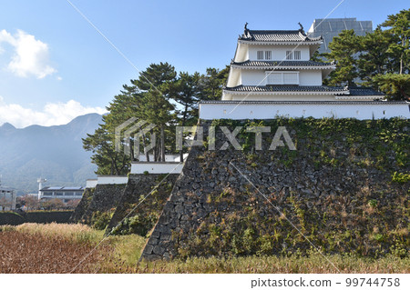 Shimabara Castle Stone walls with folding screens and restored Tatsumi three-storied turret Shimabara Castle Stone walls with folding screens and restored Tatsumi three-storied turret 99744758