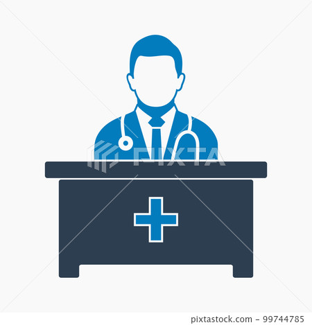 Medical consultant icon. Flat style vector EPS. Medical consultant icon. Flat style vector EPS. 99744785