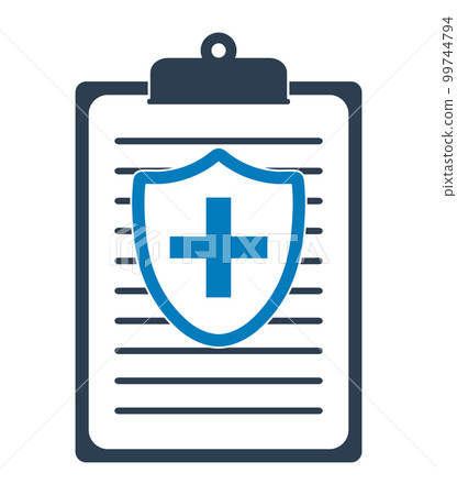Medical and healthcare insurance icon. Flat style vector EPS. 99744794