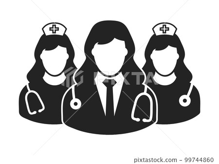 Medical Team Icon. With Doctor and Nurse symbols. Flat style vector EPS. Medical Team Icon. With Doctor and Nurse symbols. Flat style vector EPS. 99744860