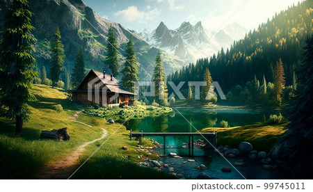 beautiful mountain summer landscape with green hills beautiful mountain summer landscape with green hills 99745011