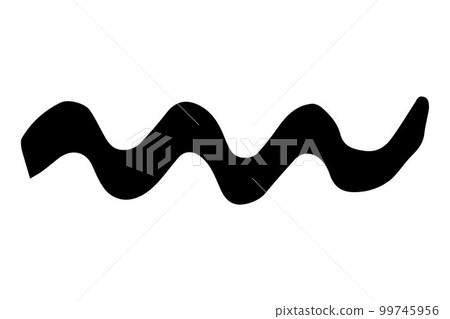 Vector doodle wave. Black tide brush stroke Vector doodle wave. Black tide brush stroke 99745956