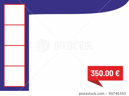 Blue and red shapes frame. Suitable for social media post and web internet ads. Template layout. 99746393