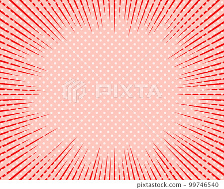 Simple monospaced concentration line and dot pattern background material (red) 99746540