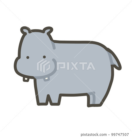 Hand drawn illustration of hippopotamus Hand drawn illustration of hippopotamus 99747507