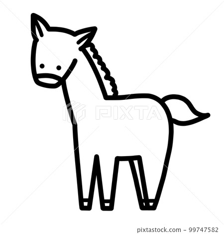 Horse hand-drawn illustration monochrome Horse hand-drawn illustration monochrome 99747582