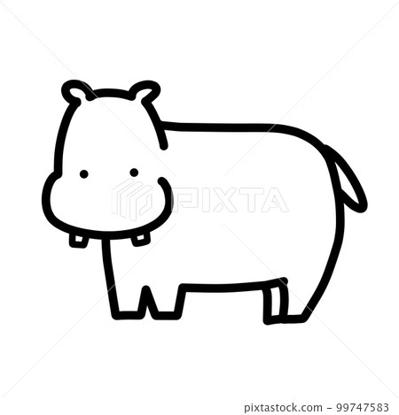 Kaba's hand-drawn illustration monochrome Kaba's hand-drawn illustration monochrome 99747583