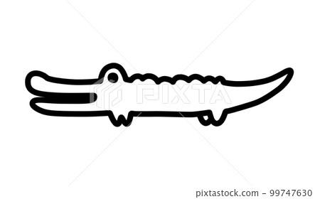 Hand-drawn crocodile illustration monochrome Hand-drawn crocodile illustration monochrome 99747630