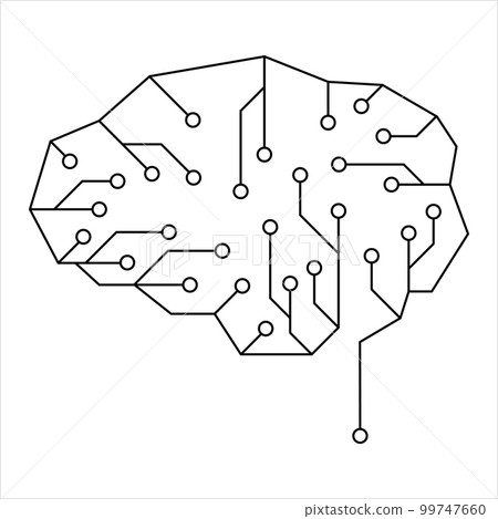 Circuit board human brain. Concept illustration of artificial intelligence. technology background. 99747660