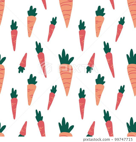 Minimalistic pattern with orange and red carrots on a white background 99747715