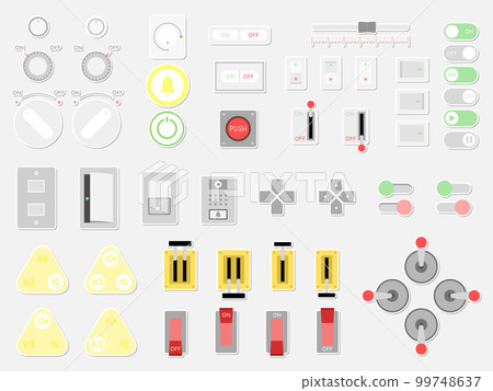 Button switch lever sticker style illustration... - Stock Illustration ...