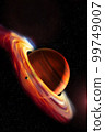 Saturn with red gas rings.Elements of this image furnished by NASA. 99749007
