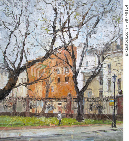 Spring day in Saint Petersburg, oil painting Spring day in Saint Petersburg, oil painting 99749114