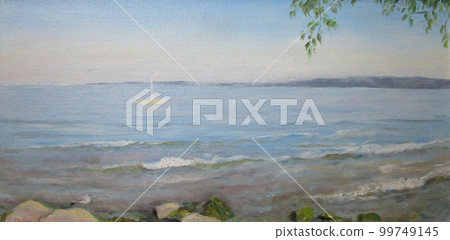 Baltic sea with a boat Baltic sea with a boat 99749145